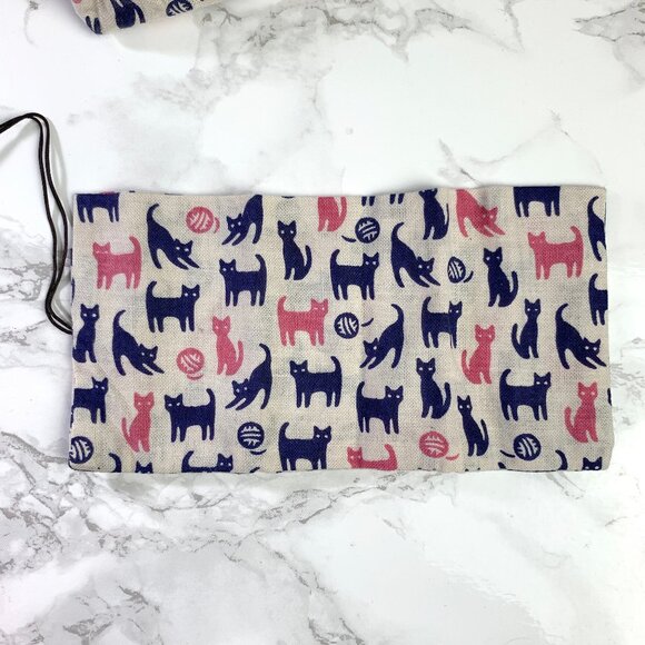 Miyamoto Collection Retro Komon Pen Case + Card Pocket Case - Tama and Kuro Cats - Picture 4 of 7